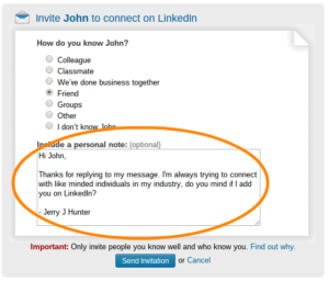 LinkedIn Customize Invitation
